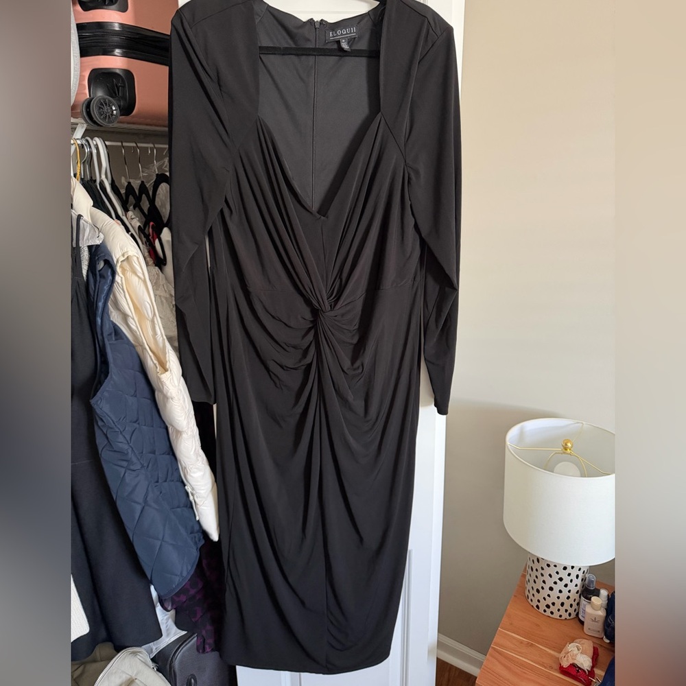 Eloquii Black Long Sleeve Dress